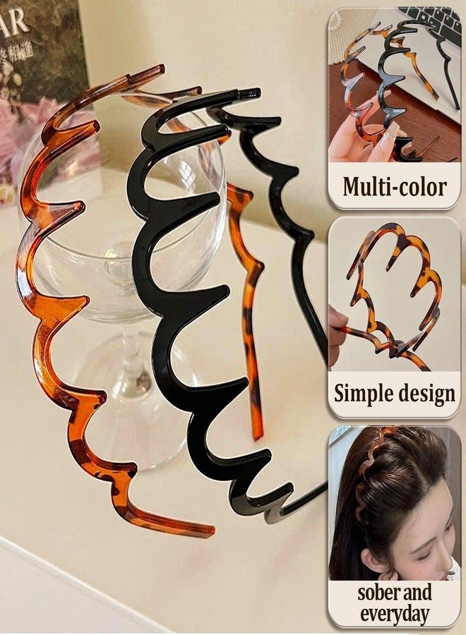 EuftEale U Shape Fashion Tooth Hair Comb Headband,Zig Zag Headbands for Women，High Cranium Head Band,Wavy Teeth Hairs Hoop for Women Girls Hairs Accessory Styling(4PCS) - Image 4